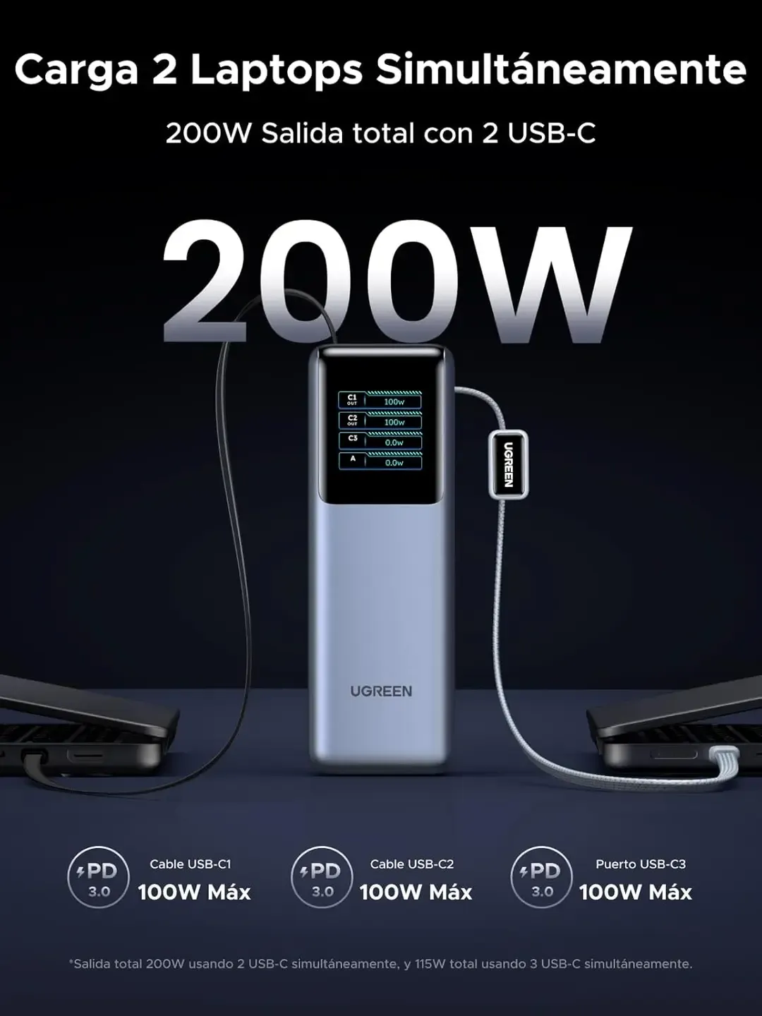 Power Bank 25000 MAH 200W Nexode - Imagen 2