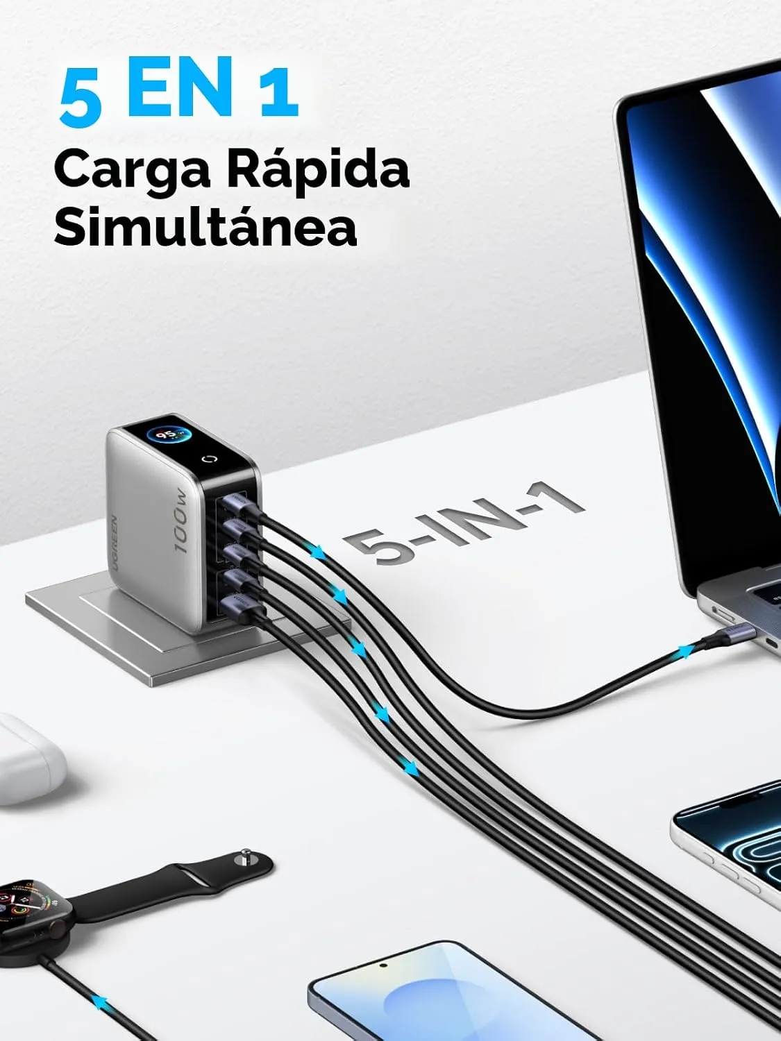 Cargador Nexode Pro De 100 Con Pantalla - Imagen 3